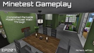Minetest Gameplay EP207 Completed Parkside Modern House Walk-Through