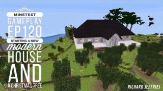 Minetest Gameplay EP120 New Modern House Build Start and Christmas tree!
